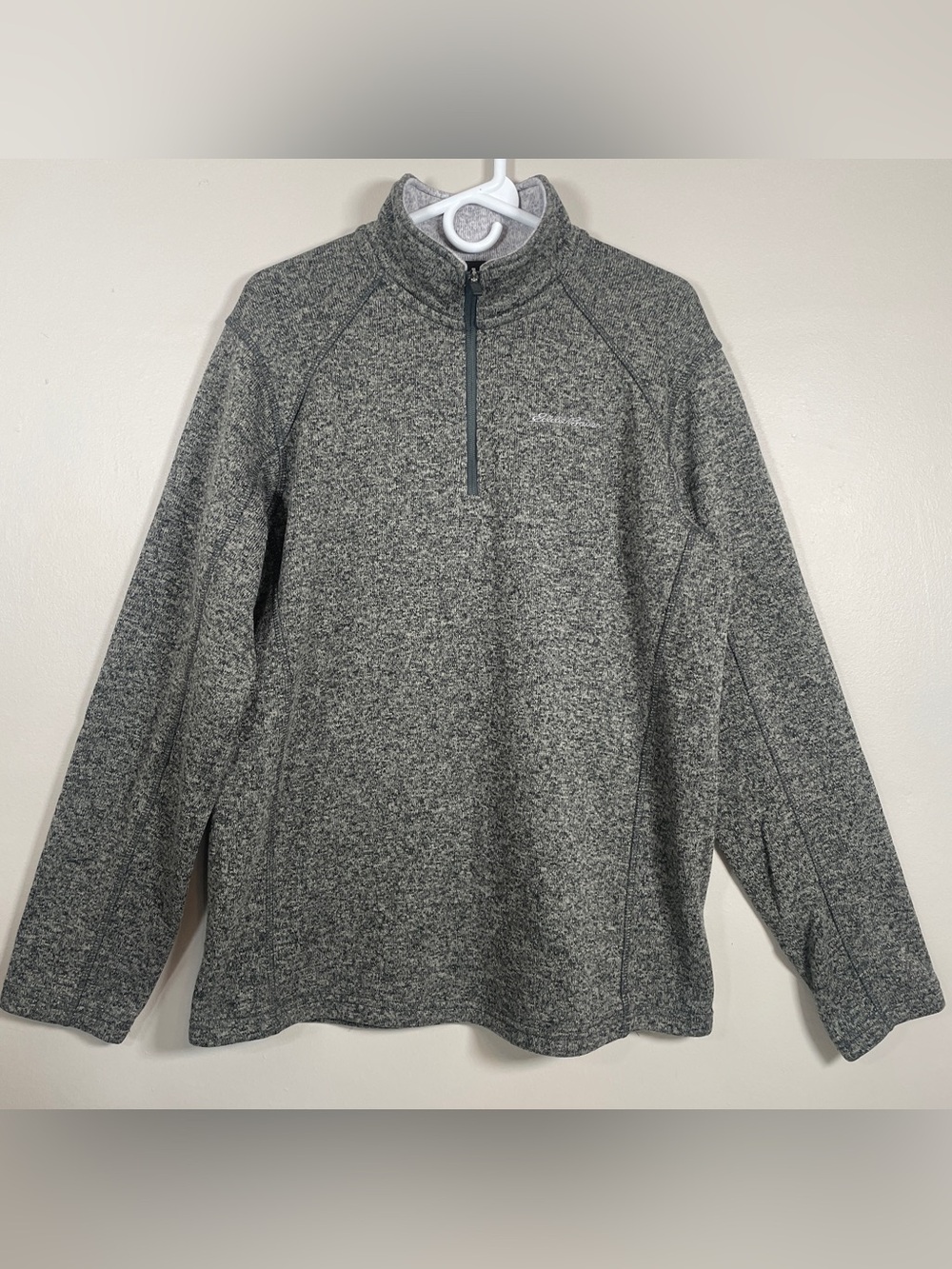 Eddie Bauer Men's Radiator Fleece 1/4-Zip Pullover Long Sleeves L Large Gray